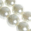 Perličky 12mm bílý vosk na šňůře 50ks