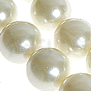 Perličky 14mm bílý vosk na šňůře 30ks