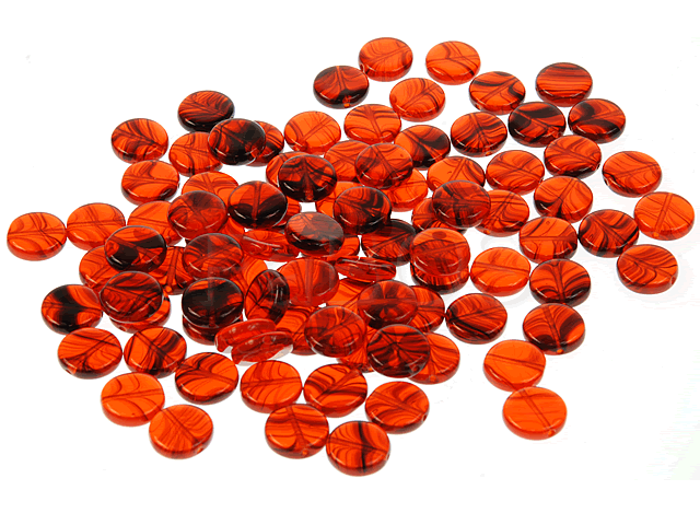 Korálek mačkaný 10x10mm oranžovo-černá