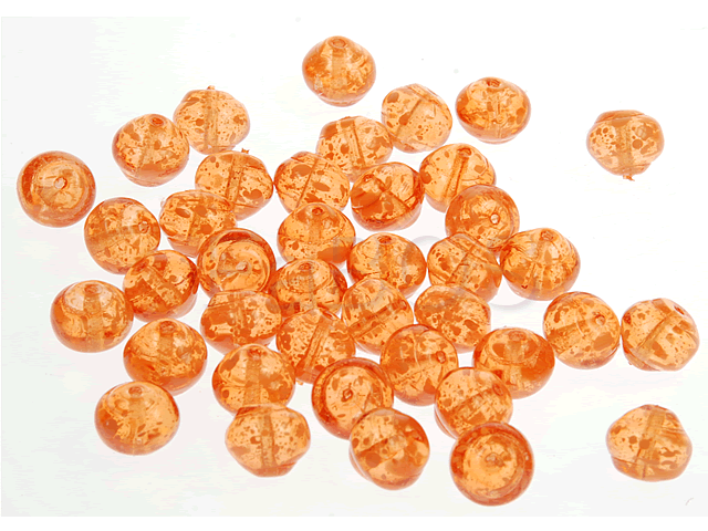 Korálek mačkaný 10x10mm oranžová