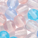 Korálek mačkaný 04mm mix růžová, modrá, modrá aqu