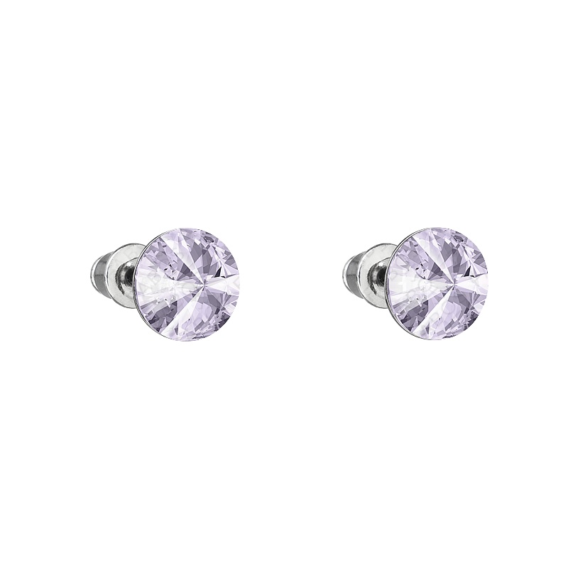 Boucles d'oreilles clous rivoli 8mm smoky mauve FABOS