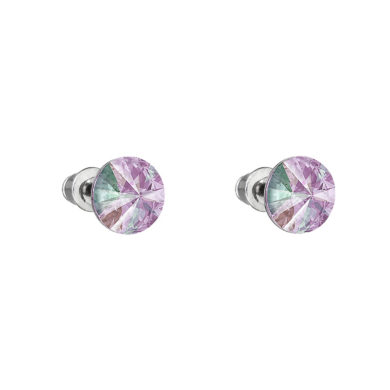 Boucles d'oreilles clous rivoli 8mm vitrail light FABOS