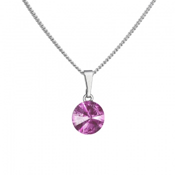 Necklace rivoli 8mm fuchsia FABOS