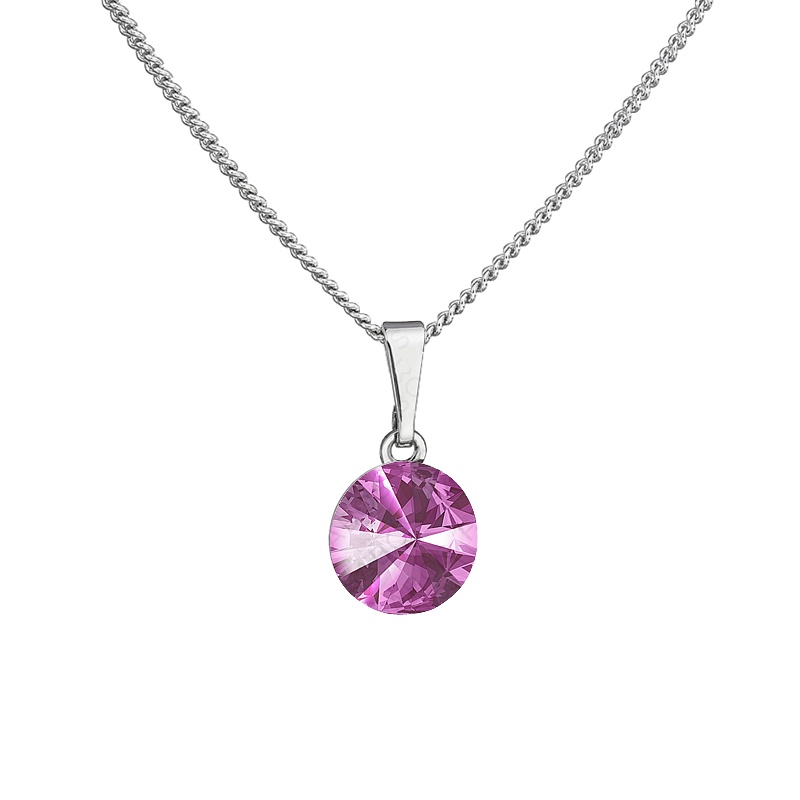 Necklace rivoli 8mm fuchsia FABOS