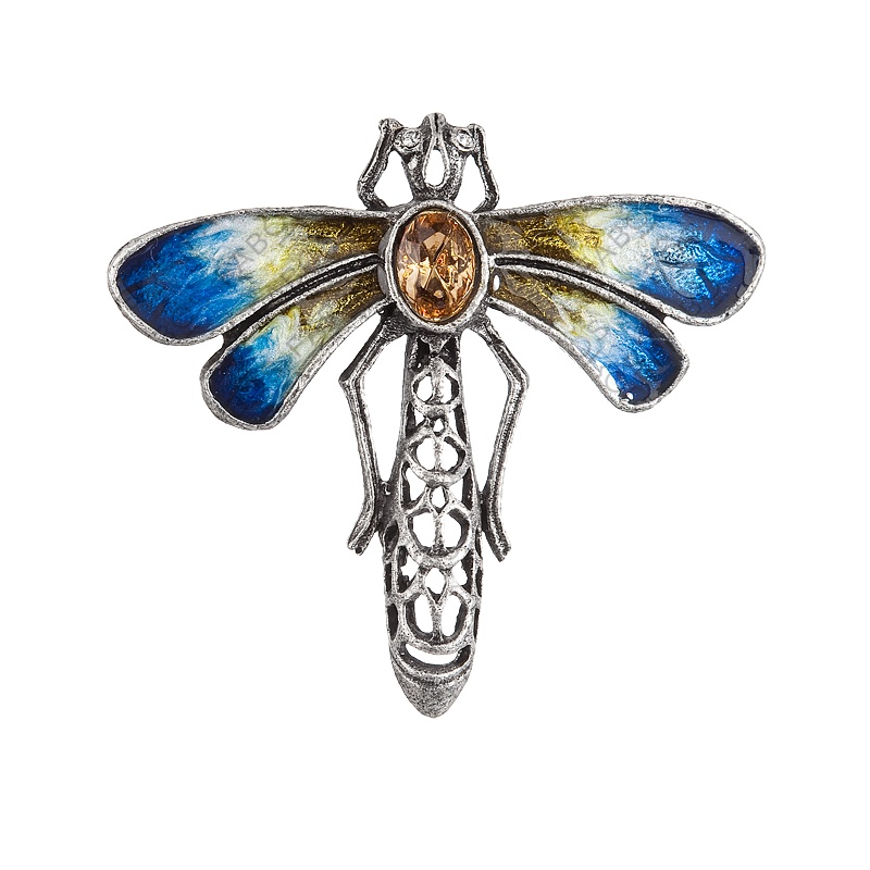 Brooch small dragonfly in blue FABOS