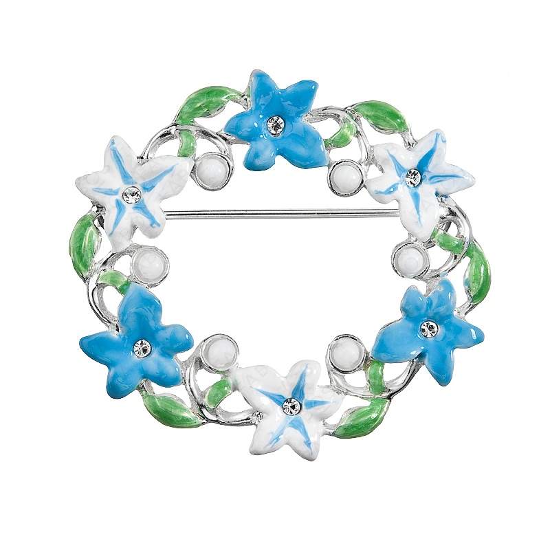 Brooch wreath blue FABOS