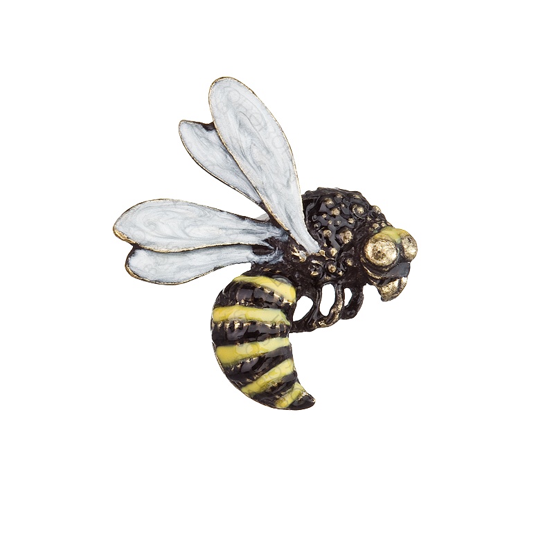 Brooch wasp black and yellow FABOS