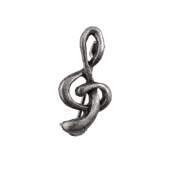 Brož houslový klíč šedý FABOS