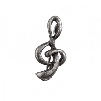 Broche clé de violon gris FABOS