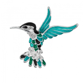 Broche colibri turquoise FABOS