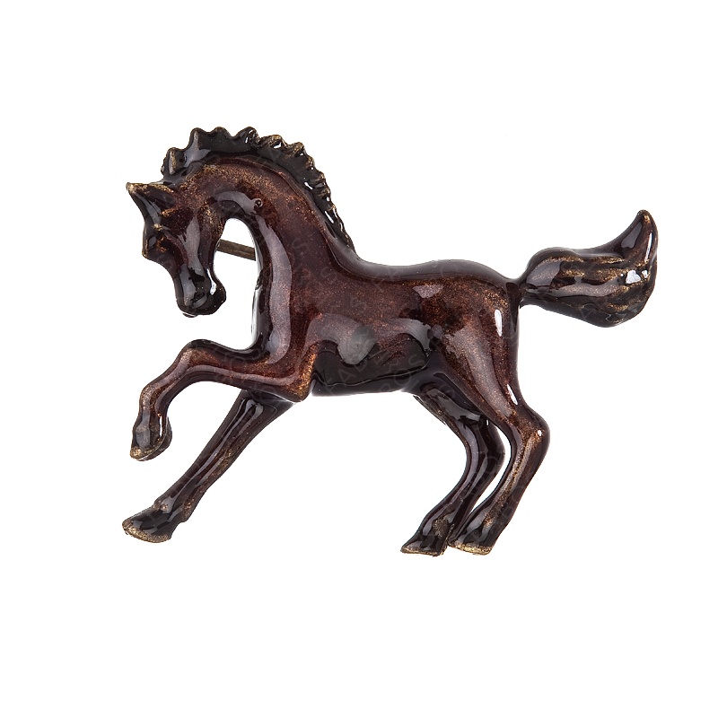 Broche cheval brun FABOS