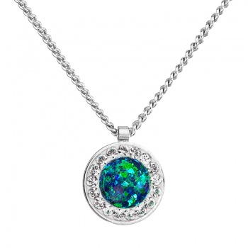 Necklace green opal FABOS