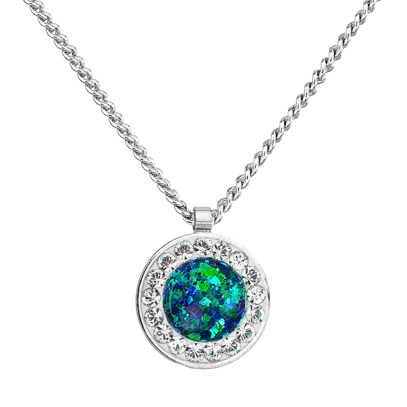Necklace green opal FABOS