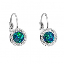 Earrings drop opal green FABOS