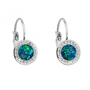 Boucles d'oreilles pendants opale vert FABOS