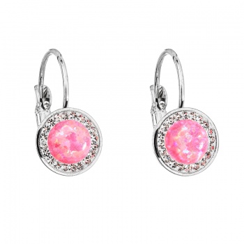 Boucles d'oreilles pendants opale rose FABOS