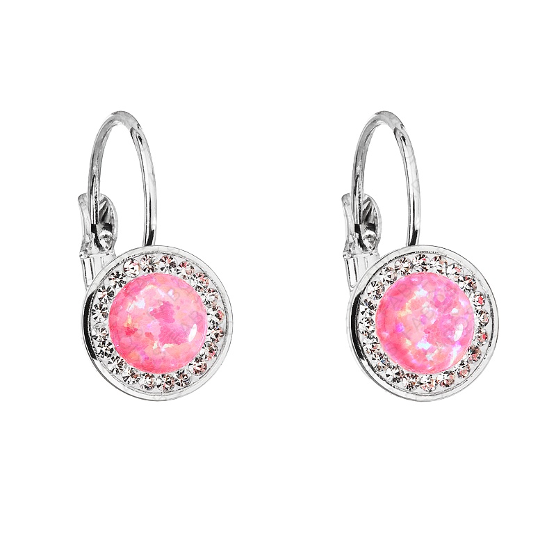 Boucles d'oreilles pendants opale rose FABOS