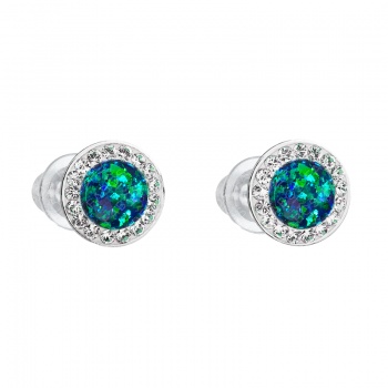 Boucles d'oreilles clous opale vert FABOS