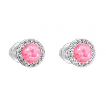 Boucles d'oreilles clous rose opale FABOS