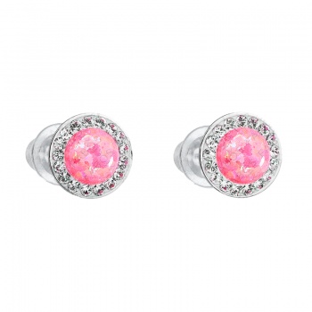 Boucles d'oreilles clous opale rose FABOS