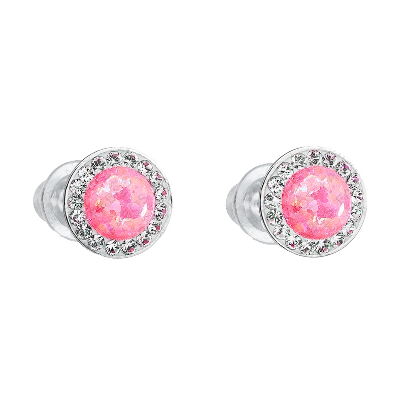 Boucles d'oreilles clous opale rose FABOS