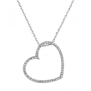 Necklace heart contour crystal FABOS