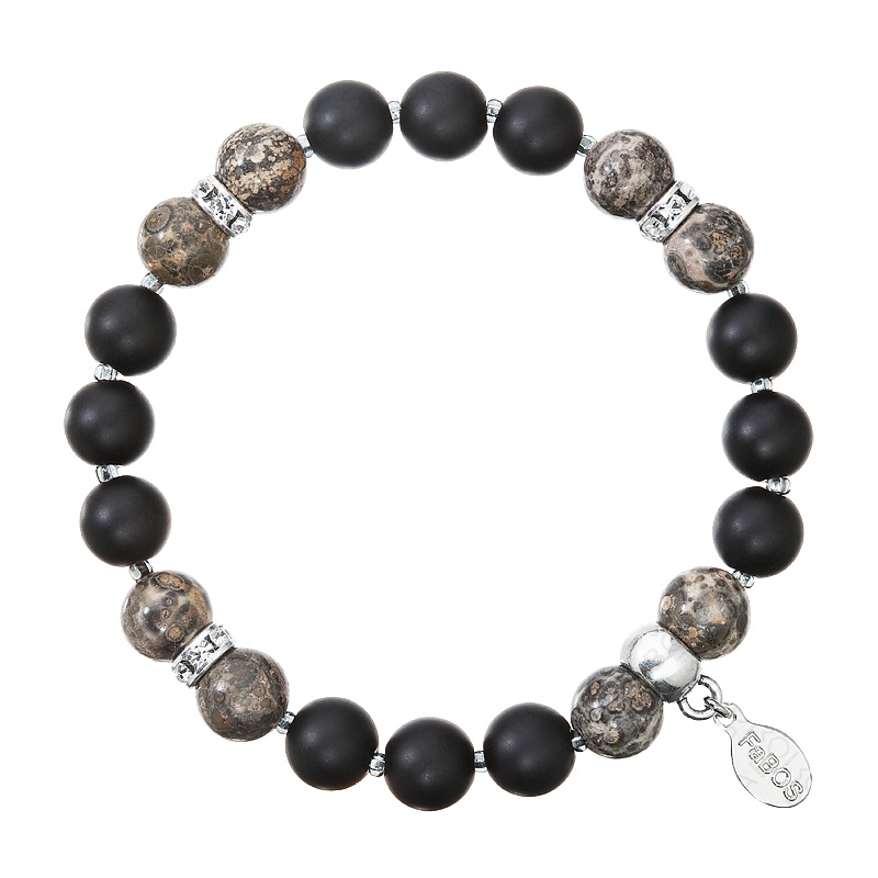 Bracelet minéral agate noir FABOS