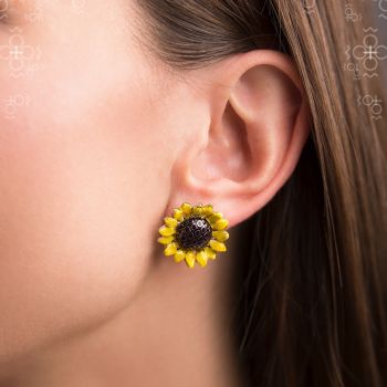 Earrings sunflowers FABOS