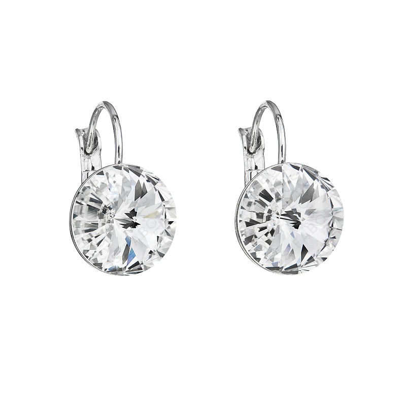 Earrings leverback rivoli 12mm crystal silver ag925 FABOS