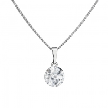 Necklace rivoli 8mm crystal silver ag925 FABOS