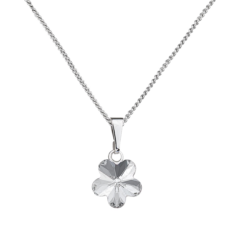 Collier fleur 10mm cristal argent ag925 FABOS