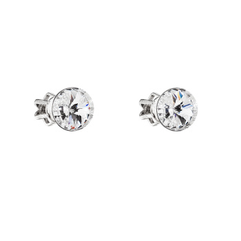 Clous d'oreilles rivoli 6mm cristal argent ag925 FABOS