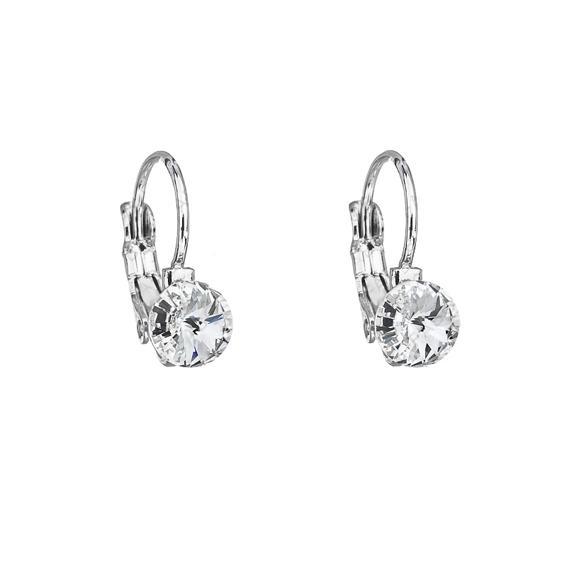 Earrings leverback rivoli 6mm crystal silver ag925 FABOS