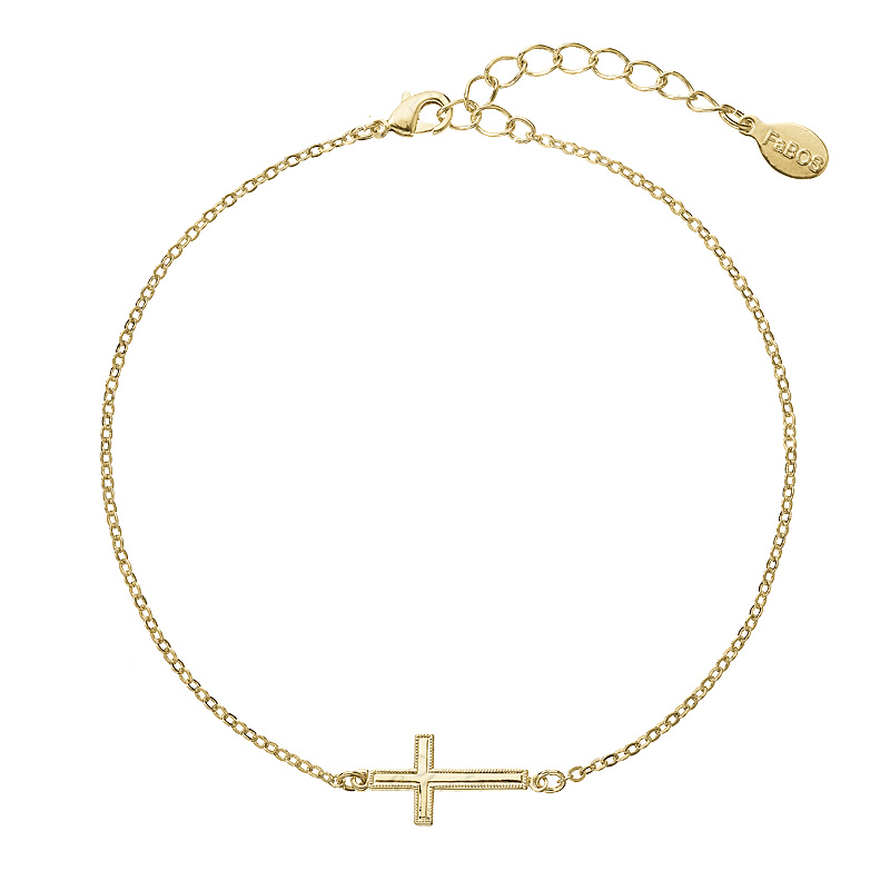 Anklet with cross Crystal golden FABOS
