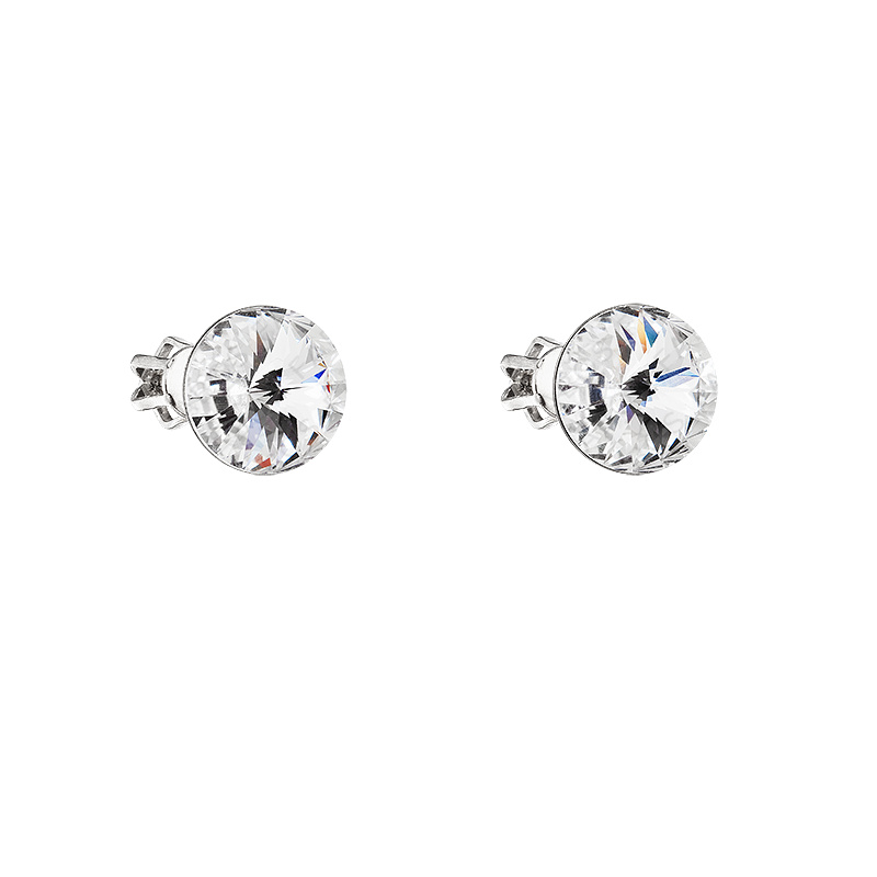 Earrings stud rivoli 8mm crystal silver ag925 FABOS