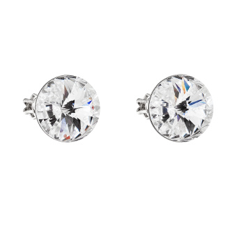Clous d'oreilles rivoli 12mm cristal argent ag925 FABOS