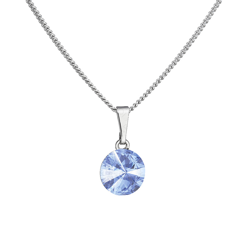 Collier rivoli 8mm light sapphire argent ag925 FABOS