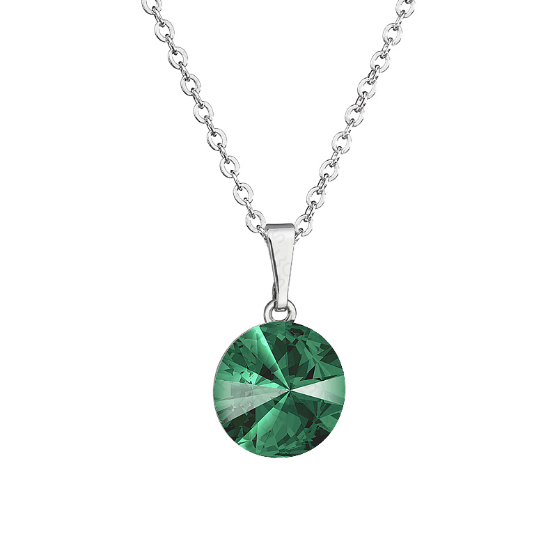 Necklace rivoli 12mm light emerald FABOS