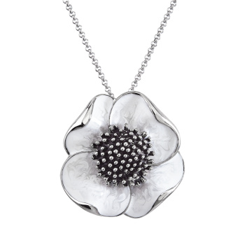 Necklace white poppy