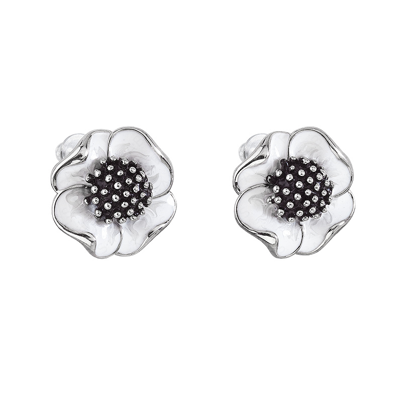 Boucles d'oreilles coquelicot blanc