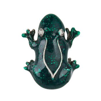 Broche grenouille verte
