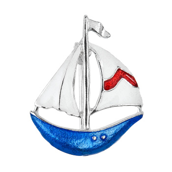 Broche voilier bleu