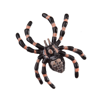 Broche araignée noire et orange