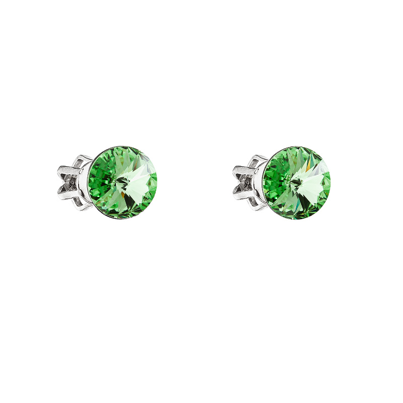 Strieborné náušnice puzeta okrúhle rivoli 6 mm peridot Ag925 Strieborné náušnice puzeta okrúhle rivoli 6 mm peridot Ag925