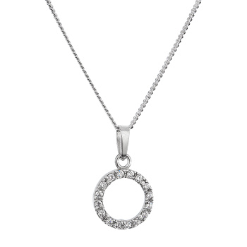 Silver necklace Eternity circle white crystals Ag925