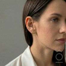 Silberne Ohrstecker Karma Kreis 15 mm Ag925 vergoldet