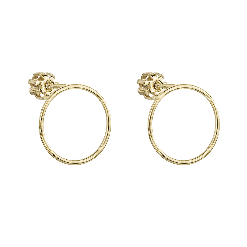 Silberne Ohrstecker Karma Kreis 15 mm Ag925 vergoldet