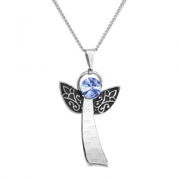 Collier ange du bonheur light sapphire FABOS