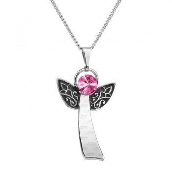 Collier ange du bonheur rose FABOS